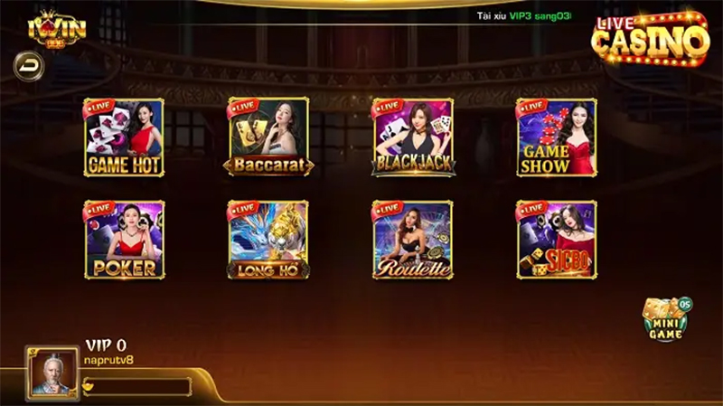 Trải nghiệm Live Casino Iwin độc đáo